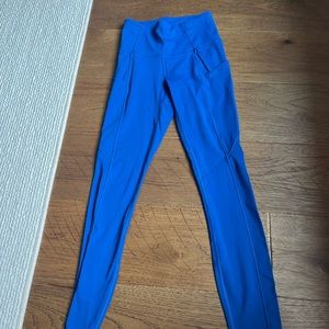 Lululemon royal blue fast and free leggings- 25” Size 2